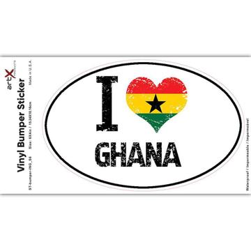 I Love Ghana : Gift Sticker Heart Flag Country Crest Ghanaian Expat