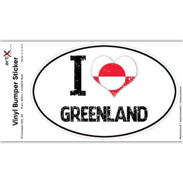 I Love Greenland : Gift Sticker Heart Flag Country Crest Greenlandic Expat