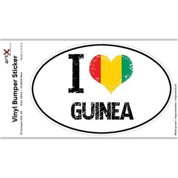 I Love Guinea : Gift Sticker Heart Flag Country Crest Guinean Expat