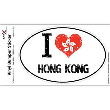 I Love Hong Kong : Gift Sticker Heart Flag Country Crest Hong Konger Expat