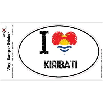 I Love Kiribati : Gift Sticker Heart Flag Country Crest Kittitian Expat