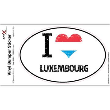 I Love Luxembourg : Gift Sticker Heart Flag Country Crest Luxembourger Expat