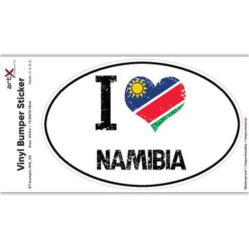 I Love Namibia : Gift Sticker Heart Flag Country Crest Namibian Expat