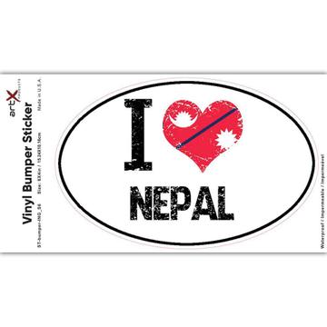 I Love Nepal : Gift Sticker Heart Flag Country Crest Nepalese Expat