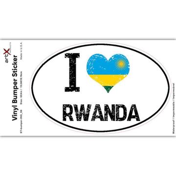 I Love Rwanda : Gift Sticker Heart Flag Country Crest Rwandan Expat