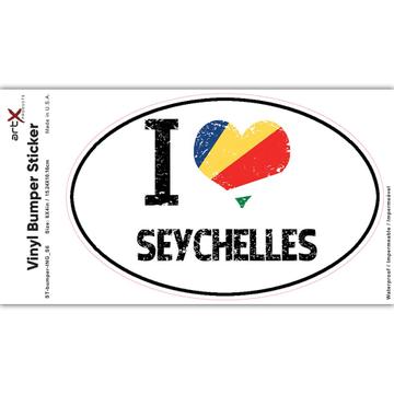 I Love Seychelles : Gift Sticker Heart Flag Country Crest Expat