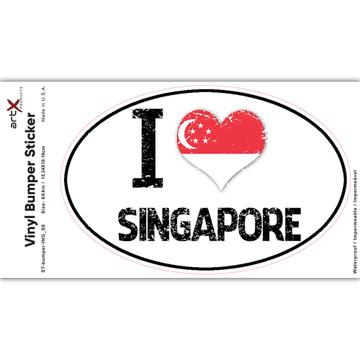 I Love Singapore : Gift Sticker Heart Flag Country Crest Singaporean Expat