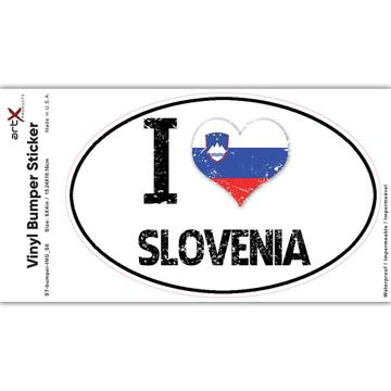 I Love Slovenia : Gift Sticker Heart Flag Country Crest Slovenian Expat