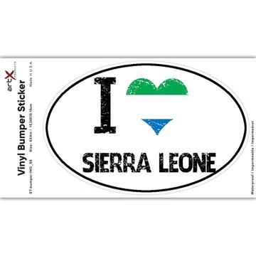 I Love Sierra Leone : Gift Sticker Heart Flag Country Crest Sierra Leonean Expat