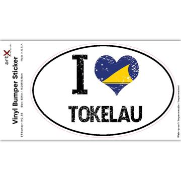 I Love Tokelau : Gift Sticker Heart Flag Country Crest Expat