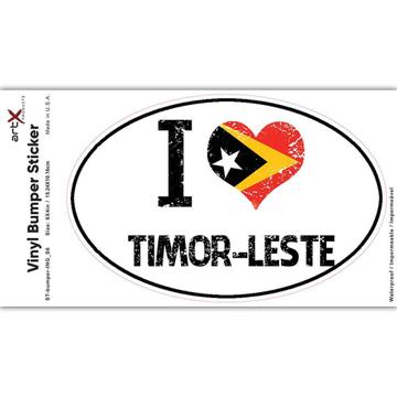 I Love Timor-Leste : Gift Sticker Heart Flag Country Crest Expat