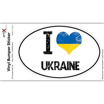 I Love Ukraine : Gift Sticker Heart Flag Country Crest Ukrainian Expat