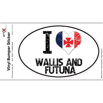 I Love Wallis and Futuna : Gift Sticker Heart Flag Country Crest Wallisian Expat