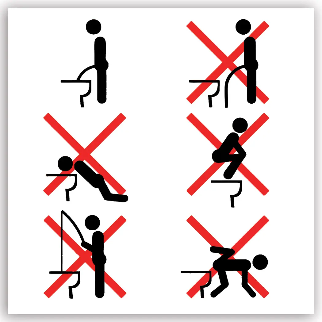 Stickers - Signs - How To Piss Male Restroom