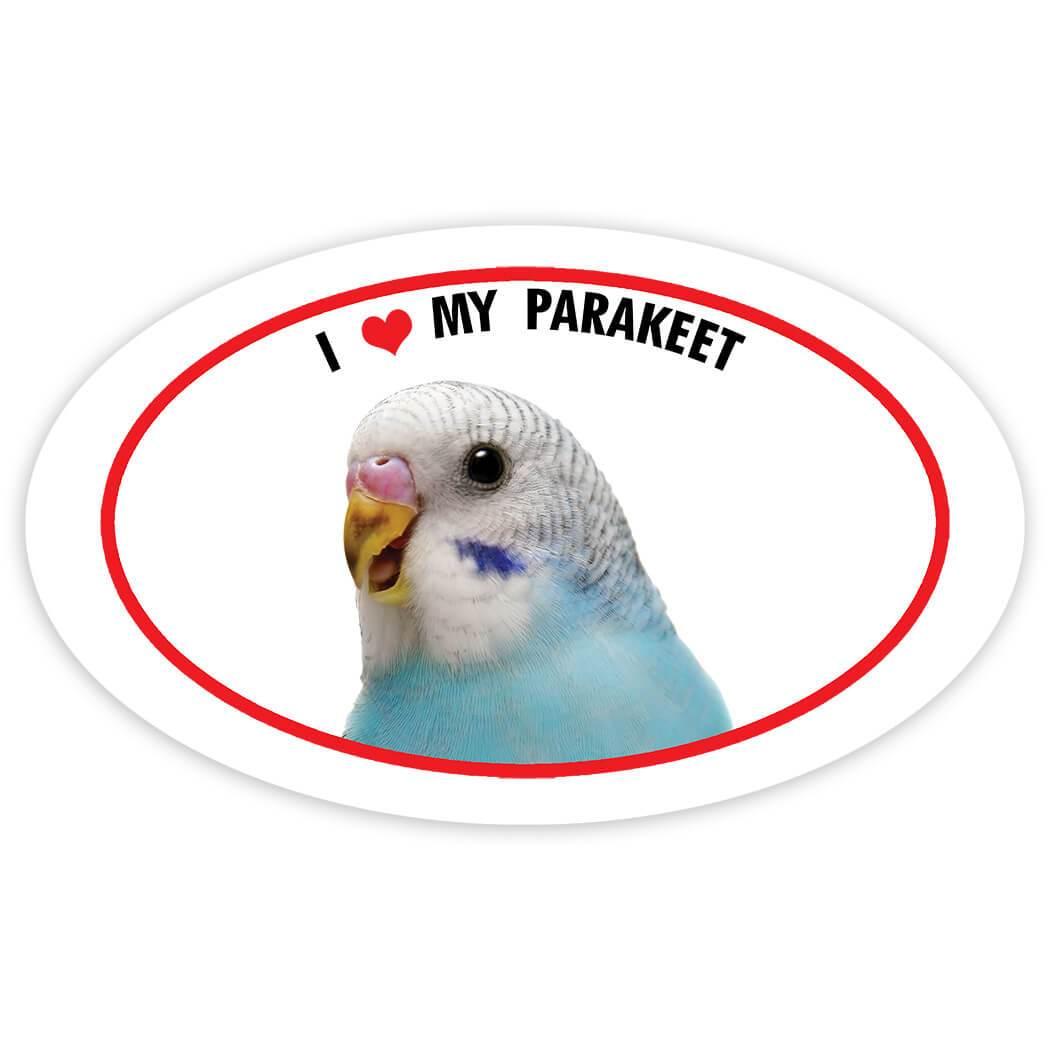 Gift Sticker : I Love My Parakeet Bird Animals Cute Colorful Nature | eBay
