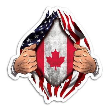 Canada : Gift Sticker Flag USA American Chest Canadian Expat Country