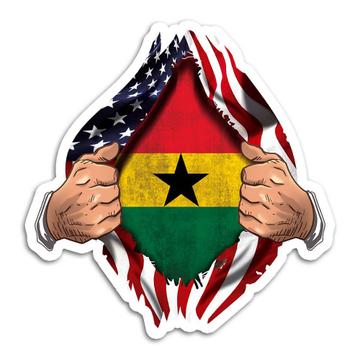 Ghana : Gift Sticker Flag USA American Chest Ghanaian Expat Country