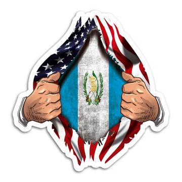 Guatemala : Gift Sticker Flag USA Chest American Guatemalan Expat Country