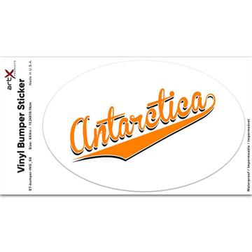 Antarctica : Gift Sticker Flag Varsity Script Baseball Beisbol Country Pride