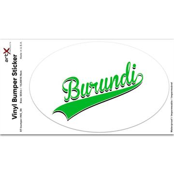 Burundi : Gift Sticker Flag Varsity Script Baseball Beisbol Country Pride Burundian