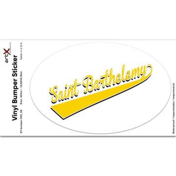 Saint Barthelemy : Gift Sticker Flag Varsity Script Baseball Beisbol Country Pride
