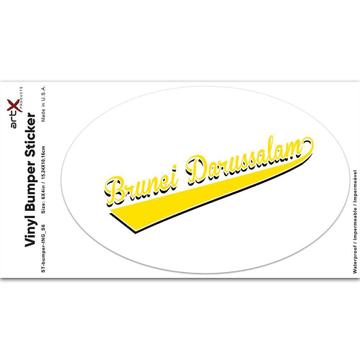 Brunei Darussalam : Gift Sticker Flag College Script Calligraphy Country Bruneian