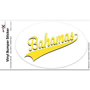 Bahamas : Gift Sticker Flag Varsity Script Baseball Beisbol Country Pride Bahamian