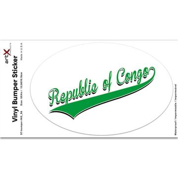 Republic of Congo : Gift Sticker Flag Varsity Script Baseball Beisbol Country Pride