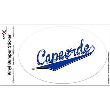 Cape Verde : Gift Sticker Flag College Script Calligraphy Country Cape Verdean Expat