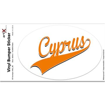 Northern Cyprus : Gift Sticker Flag Varsity Script Baseball Beisbol Country Pride