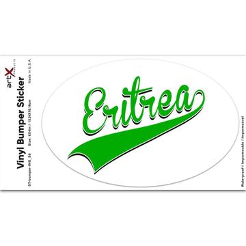 Eritrea : Gift Sticker Flag Varsity Script Baseball Beisbol Country Pride Eritrean