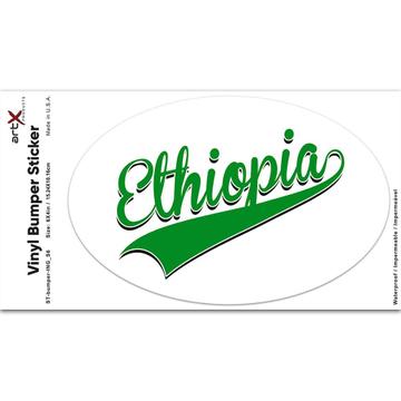 Ethiopia : Gift Sticker Flag College Script Calligraphy Country Ethiopian Expat