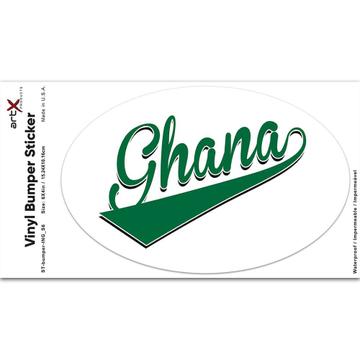 Ghana : Gift Sticker Flag Varsity Script Baseball Beisbol Country Pride Ghanaian