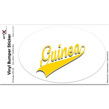 Guinea : Gift Sticker Flag Varsity Script Baseball Beisbol Country Pride Guinean