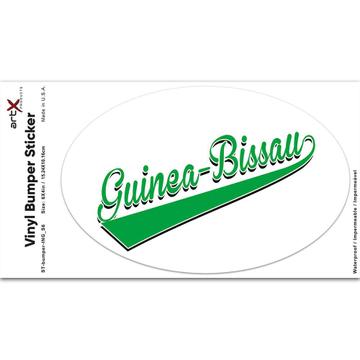 Guinea-Bissau : Gift Sticker Flag Varsity Script Baseball Beisbol Country Pride