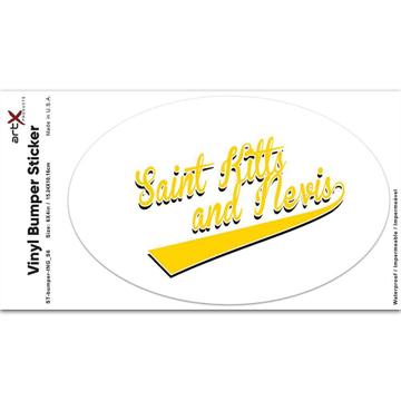 Saint Kitts and Nevis : Gift Sticker Flag College Script Calligraphy Country Expat