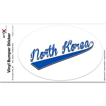 North Korea : Gift Sticker Flag College Script Country North Korean Expat Made in USA