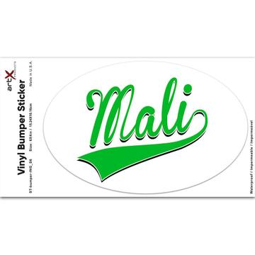 Mali : Gift Sticker Flag Varsity Script Baseball Beisbol Country Pride Malian