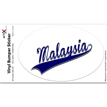 Malaysia : Gift Sticker Flag College Script Calligraphy Country Malaysian Expat