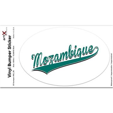 Mozambique : Gift Sticker Flag College Script Calligraphy Country Mozambican Expat