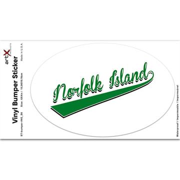 Norfolk Island : Gift Sticker Flag Varsity Script Baseball Beisbol Country Pride