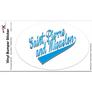 Saint Pierre and Miquelon : Gift Sticker Flag College Script Country Expat