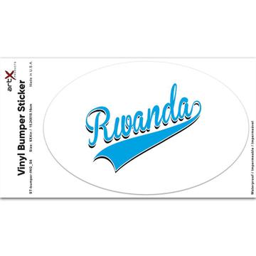 Rwanda : Gift Sticker Flag Varsity Script Baseball Beisbol Country Pride Rwandan