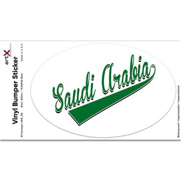 Saudi Arabia : Gift Sticker Flag Varsity Script Baseball Beisbol Country Pride