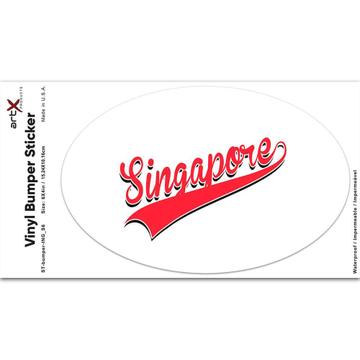 Singapore : Gift Sticker Flag College Script Calligraphy Country Singaporean Expat