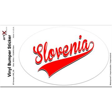 Slovenia : Gift Sticker Flag College Script Calligraphy Country Slovenian Expat