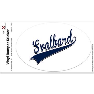 Svalbard : Gift Sticker Flag Varsity Script Baseball Beisbol Country Pride