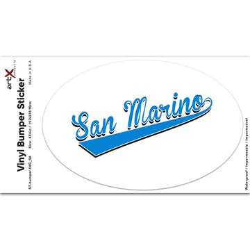 San Marino : Gift Sticker Flag Varsity Script Baseball Beisbol Country Pride
