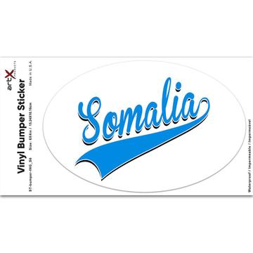 Somalia : Gift Sticker Flag Varsity Script Baseball Beisbol Country Pride Somali