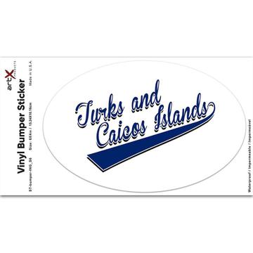Turks and Caicos Islands : Gift Sticker Flag College Script Country Islander Expat